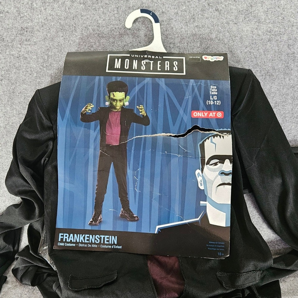 Universal Monsters Frankenstein Child Costume Jumpsuit Headpiece Boys Large